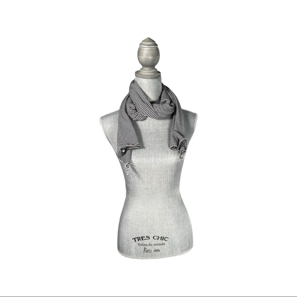 Blue & white stripe scarf